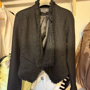 Blank NYC Charcoal Tweed Blazer